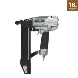 Hitachi 16 Gauge x 2 in. Medium 7/16 in. Crown Construction Stapler with Safety Glasses and Hex Bar Wrench N5008AC2