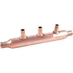SharkBite 3/4 in. Barb x 3/4 in. Barb Copper Manifold with 3   1/2 in. Barbs 22784