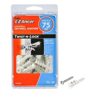 E Z Ancor Twist N Lock 75 lb. Medium Duty Drywall Anchors (50 Pack) 25310