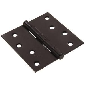 The Hillman Group 4 in. Black Residential Door Hinge with Square Corner Removable Pin Full Mortise (9 Pack) 852822.0