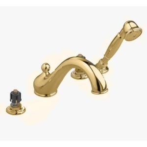 American Standard Amarilis Jasmine 2 Handle Deck Mount Roman Tub Faucet with Hand Shower in Polished Brass DISCONTINUED 3901.000.099