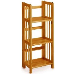 Home Decorators Collection Multimedia Storage 14 in. W Honey Oak Folding/Stacking Bookcase 3323200830