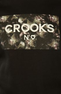 Crooks and Castles The No Love Box Floral Crewneck Sweatshirt in Black Concrete Culture
