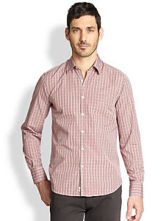 Canali Check Sportshirt   Red