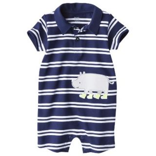 Just One YouMade by Carters Boys Short Sleeve Striped Romper   Blue/White 3 M