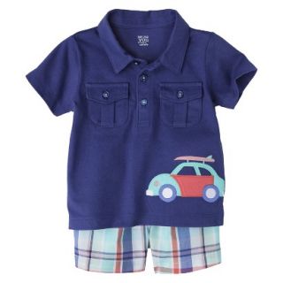Just One YouMade by Carters Boys 2 Piece Polo and Short Set   Navy/Green 3 M