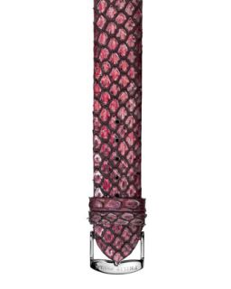 Dark Pink Snakeskin Strap, 18mm