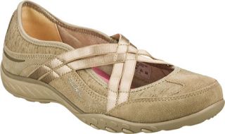 Womens Skechers Relaxed Fit Breathe Easy Lay Low   Taupe Slip on Shoes