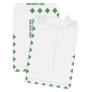 Quality Park Redi Strip Catalog Envelope, 9 x 12, First Class Border   White