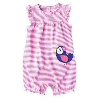 Just One YouMade by Carters Girls Ruffle Sleep Romper   Pink/White 24 M