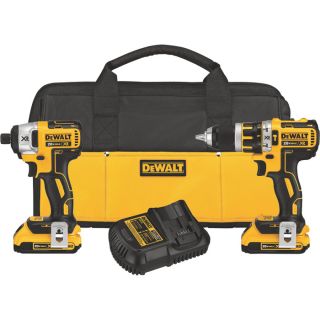 DEWALT 20V MAX XR Lithium Ion Brushless Compact 1/2 Inch Hammerdrill & 1/4 Inch