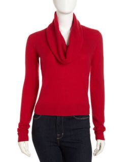 Cashmere Blend Cropped Sweater, Sangria