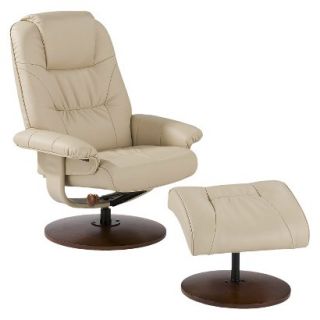 Recliner Set Southern Enterprises Bonded Leather Recliner & Ottoman   Taupe