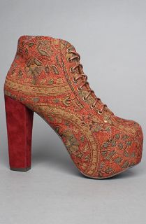 Jeffrey Campbell The Lita Shoe in Burgundy Tapestry