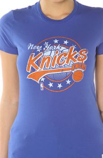 Mitchell and Ness Tee NY Knicks 2013 Vintage Fitted Crewneck Graphic in Blue