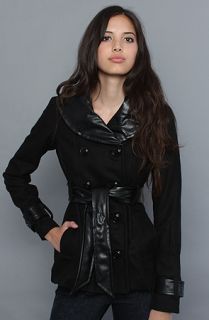 Obey The Whiskey River Peacoat in Black