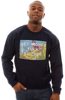 Untitled & Co Sweatshirt Get Money Crewneck in Navy