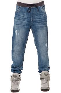 Born Fly Joggers Pants Denim Cayenne in Light Stone Wash Blue