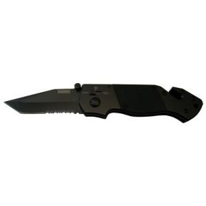Seber Serrated Tanto Black Oxide Ratcheting Knife RK1650CP