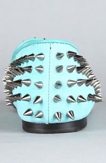 UNIF The Hellraiser Shoe in Turquoise and Silver SpikesExclusive