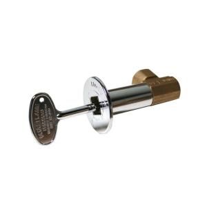 Blue Flame Angle Gas Valve Kit Included Brass Valve, Floor Plate & Key in Polished Chrome BF.A.PC.HD