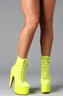 Jeffrey Campbell Boots Go Go Lace Ups in Neon Yellow –