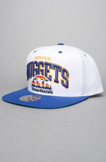 Mitchell & Ness The White Arch Snapback Hat in White Blue