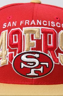 Mitchell & Ness The San Francisco 49ers Arch TriPop Snapback Cap in Red Gold