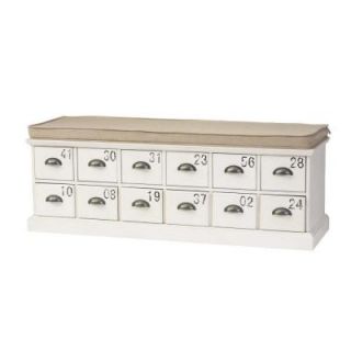 Home Decorators Collection Corollary 12 Drawers Antique White Shoe Storage Bench 1587300410