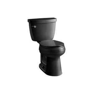 KOHLER Cimarron Comfort Height 2 piece 1.28 GPF Round Toilet with AquaPiston Flushing Technology in Black Black K 3887 7