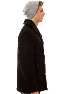 Schott Peacoat 31 24oz Melton Wool Slim Fitted in Black