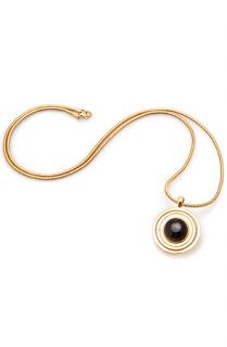 Han Cholo Necklace All Seeing Eye Pendant in Gold & Onyx