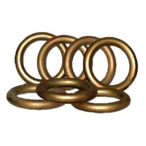 Classic Home 2 in. Historical Gold Wood Rings Set/7 For Use With 2 in. Or 2 1/4 in. Dia. Pole. 8729 12