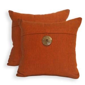 Peak Season Spice Red Outdoor Throw Pillow with Button (2 Pack) 1005 02253702