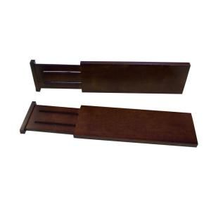 Axis International 12 1/2 in. to 16 in. Expandable Stained Walnut Wood Dresser Drawer Divider 2 Piece Set 4128