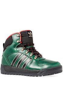 adidas Boot Winter Ball in Dark Green, Black and Light Red