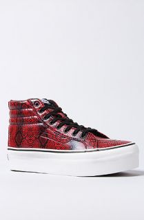 Vans Snakeskin Hi Platform Sneaker in Red