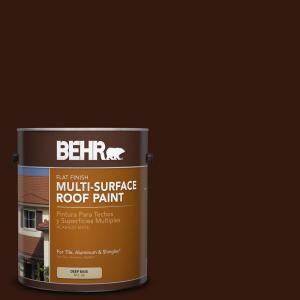 BEHR 1 gal. #RP 20 Bark Brown Flat Multi Surface Roof Paint 06601