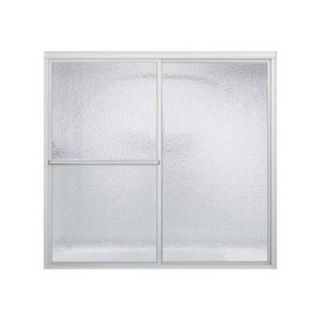Sterling Plumbing Deluxe 56 1/4 in. x 55 1/4 in. Framed Bypass Tub/Shower Door in Silver with Rain Glass Texture 5935 56S G06