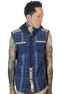 Entree LS VICTOR FLANNEL Button Down Vest Hoody