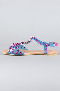 Jeffrey Campbell The Puffer Sandal in Blue and Fuchsia