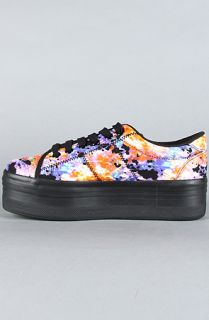 Jeffrey Campbell The Zomg Sneaker in Turquoise Orange Floral
