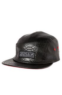 Young & Reckless Hat Snake Print 5 Panel Hat in Black