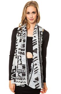 Printed Village Scarf The Ikat in White