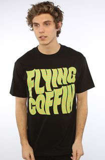 Flying Coffin The Spiral Tee in Black and Orange Green