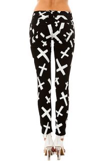Tripp NYC Pants Allover Cross Print in Black
