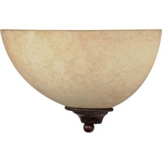 Glomar Tapas 1 Light 12 in. Old Bronze Sconce with Tuscan Suede Glass Shade HD 044