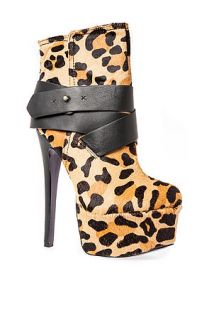 London Trash Shoe Monsta Bootie in Leopard and Black