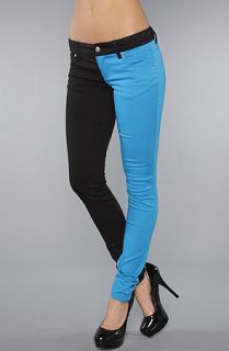 Tripp NYC The Split Leg Pant in Black and Turquoise