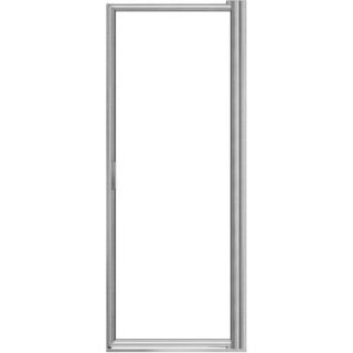 Basco Deluxe 33 1/8 in. to 34 7/8 in. x 63 1/2 in. Framed Pivot Shower Door in Silver 100 9
